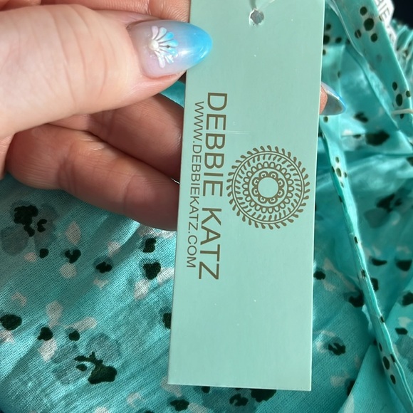 Debbie Katz South Beach Aqua Lily Maxi Dress NWT Tiered Spaghetti Straps Small - Picture 8 of 10